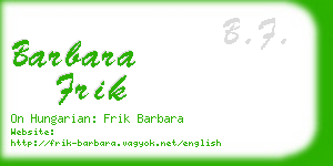 barbara frik business card